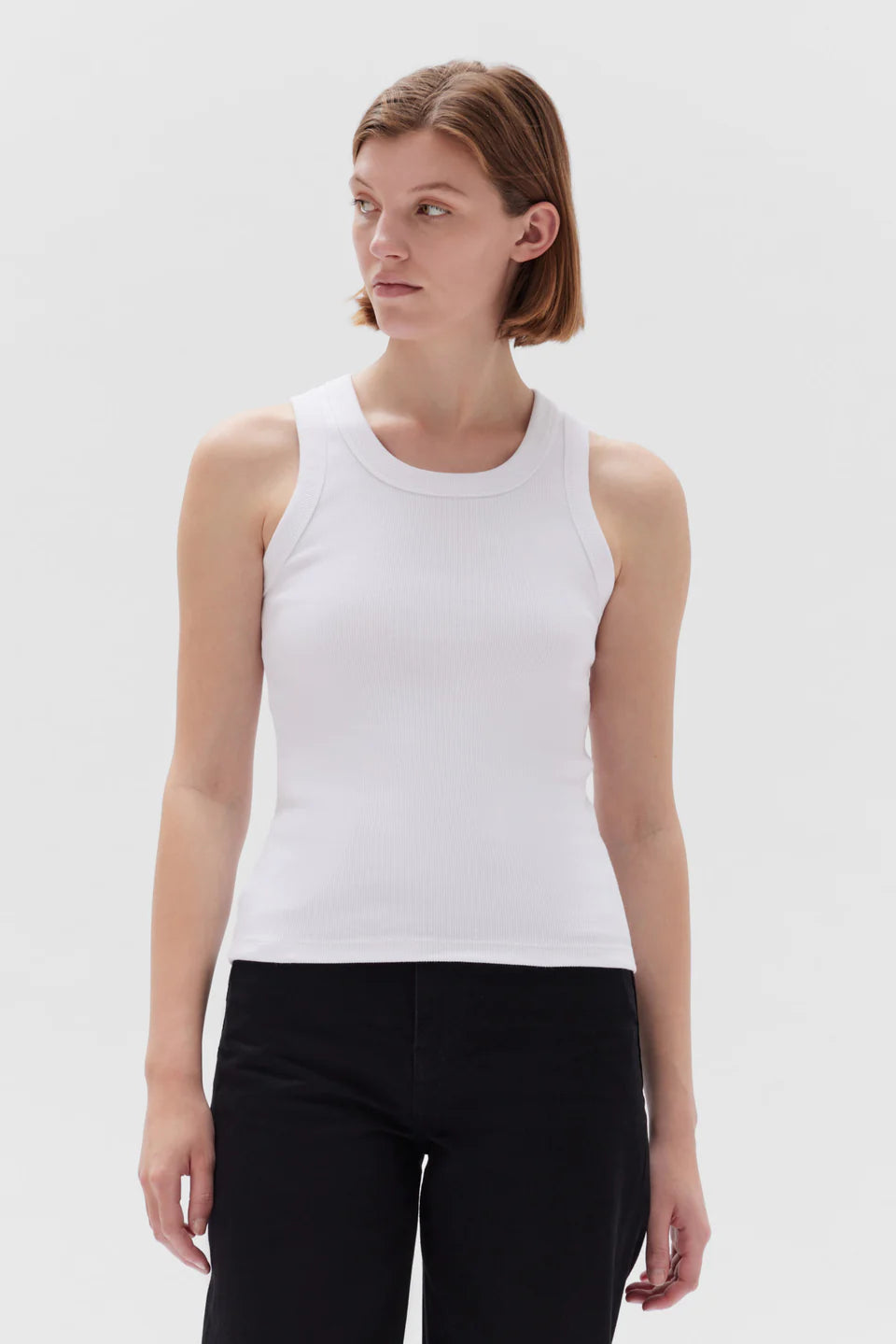 ASSEMBLY LABEL // Miana Organic Rib Tank WHITE