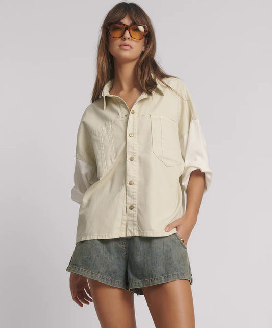 ONE TEASPOON // Drift SS Denim Shirt CREAM