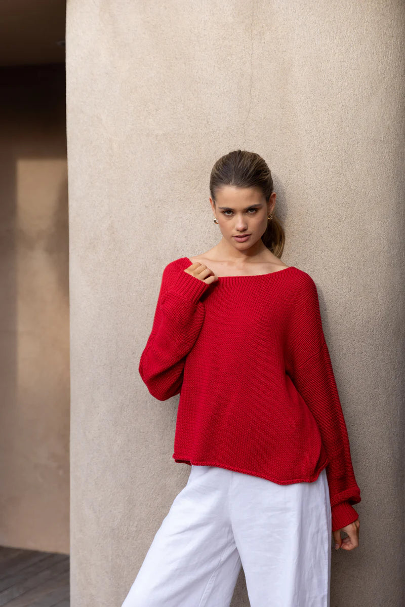 BLAK // Close Sweater RED