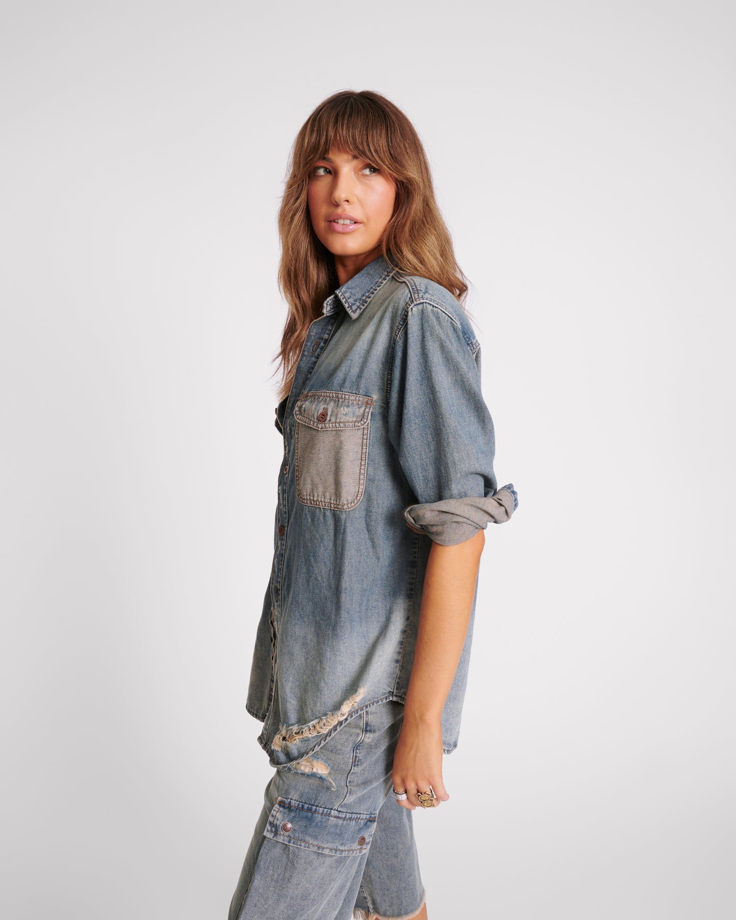 ONE TEASPOON // Everyday Denim Shirt DIRTY BLUE