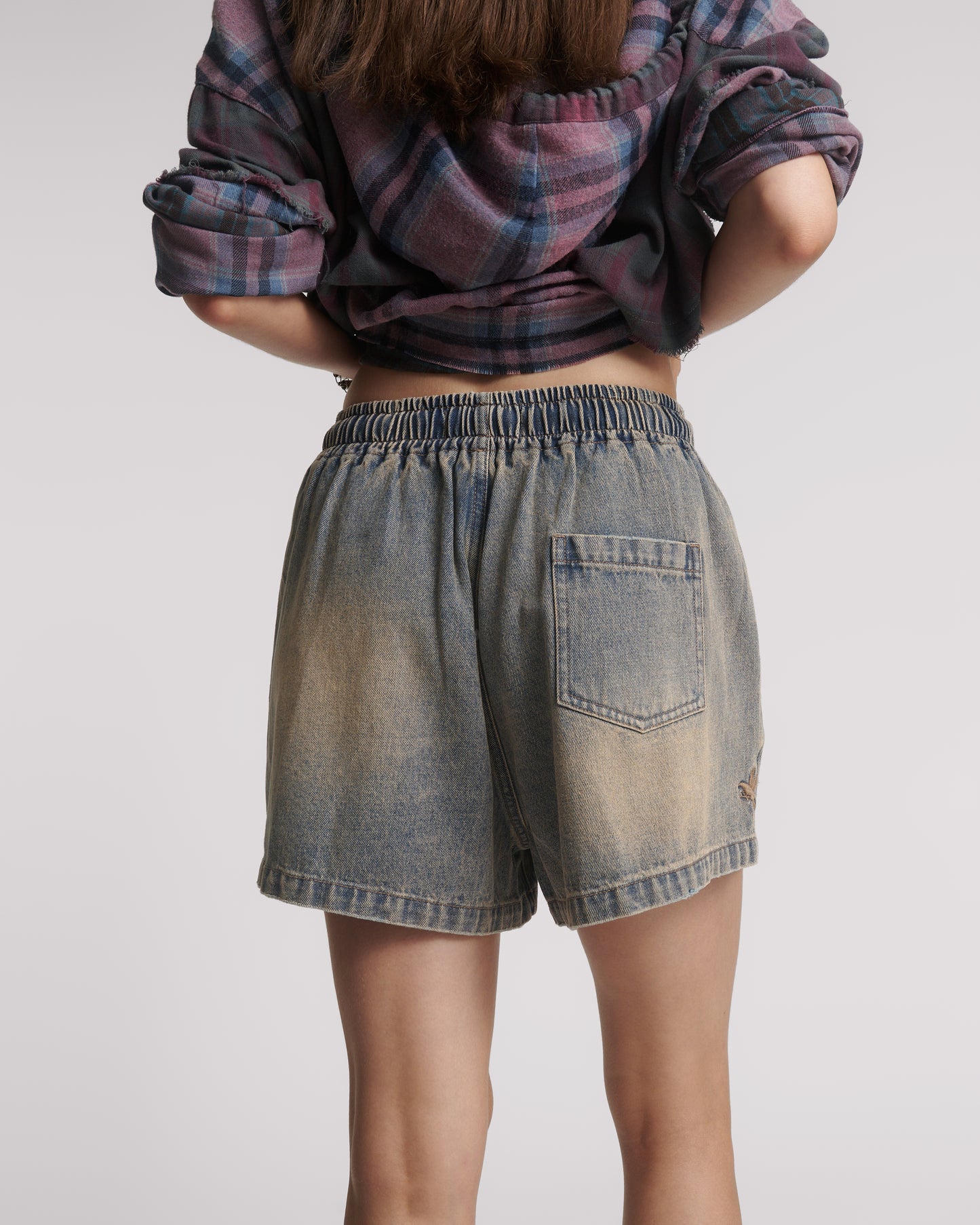 ONE TEASPOON // Denim Boxer Short ISLAND BLUE