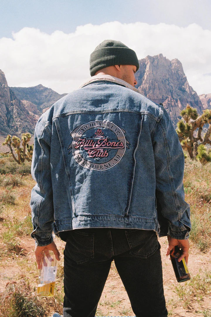 BILLY BONES Vintage Trucker Denim Jacket himdother .nz