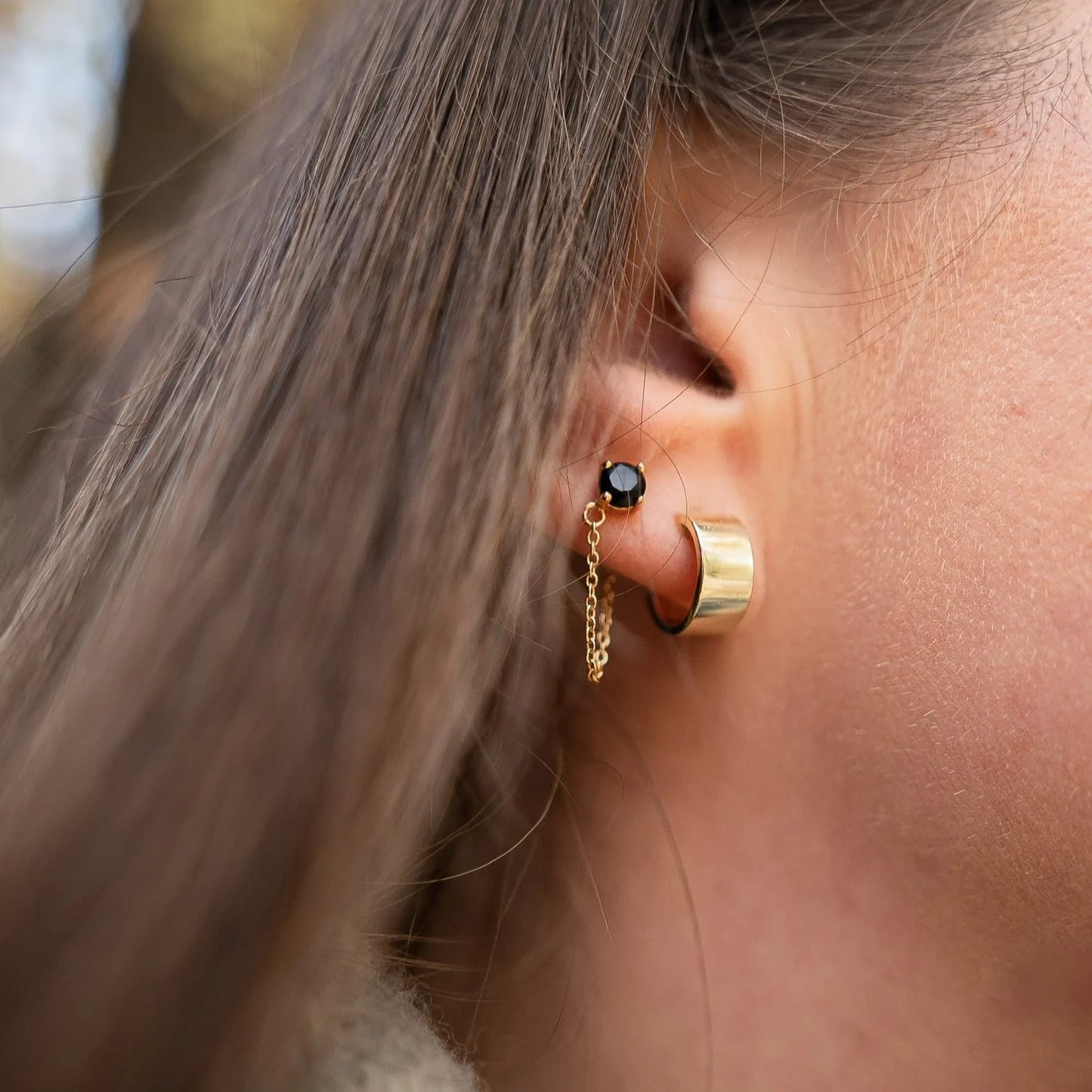 SILVER LININGS // Solid Cuff earrings GOLD