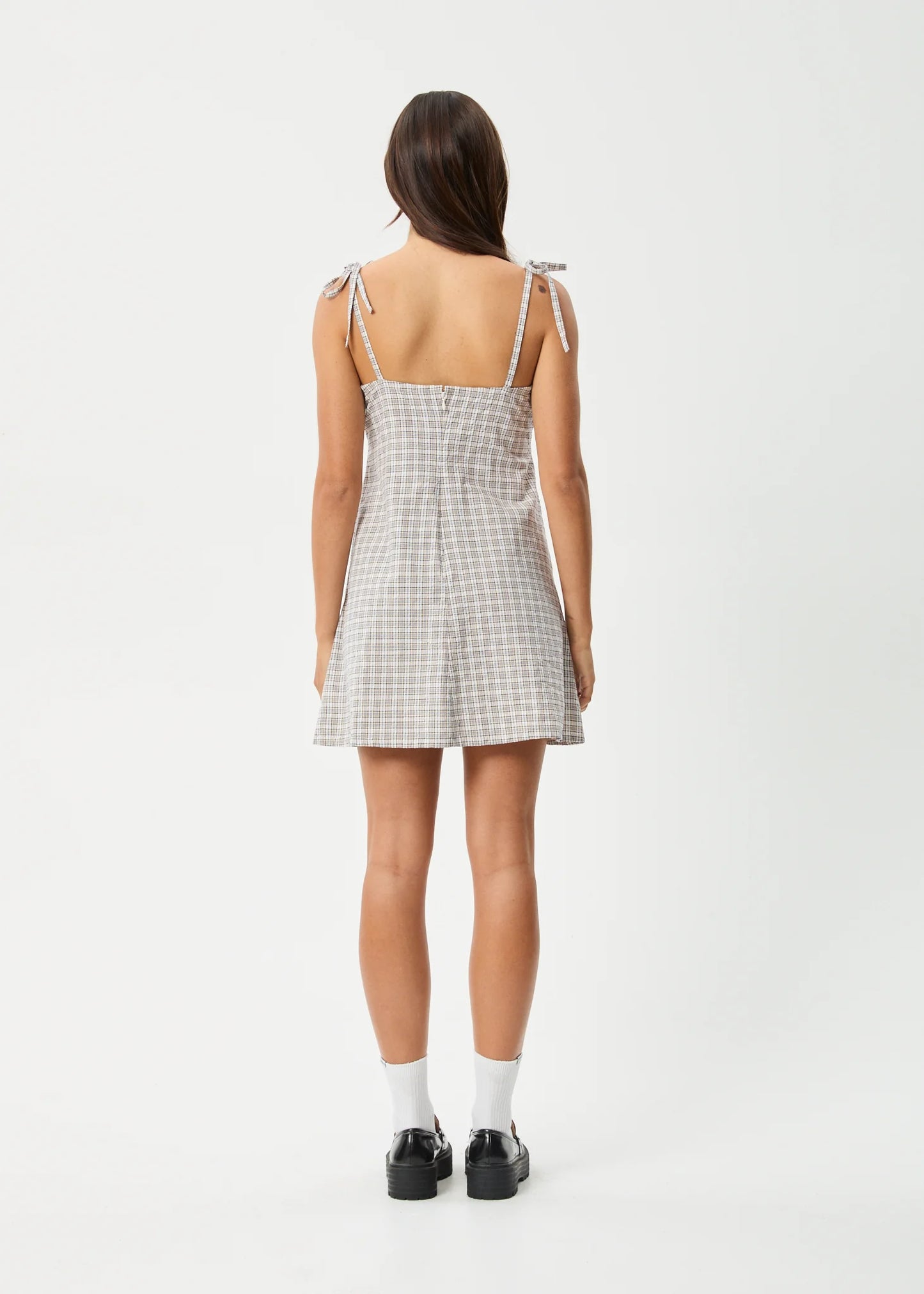 AFENDS // Drew Mini Dress TAUPE CHECK