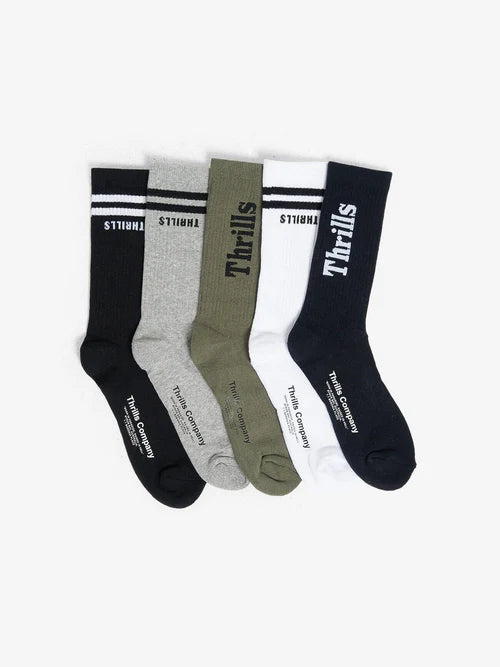 THRILLS // Minimal Thrills 5 Pack Sock MULTI