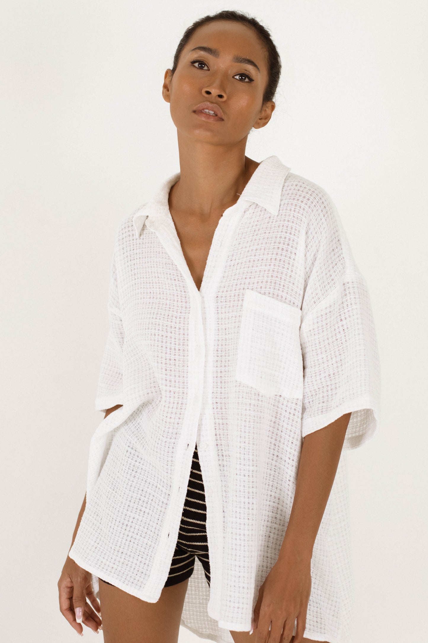 BEIGED // Cheesecloth Shirt WHITE