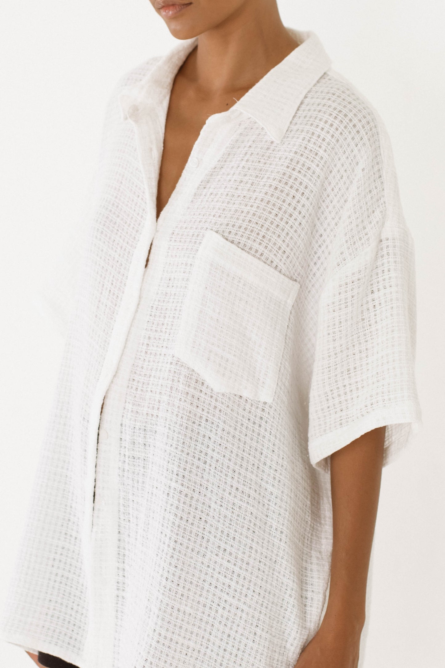 BEIGED // Cheesecloth Shirt WHITE