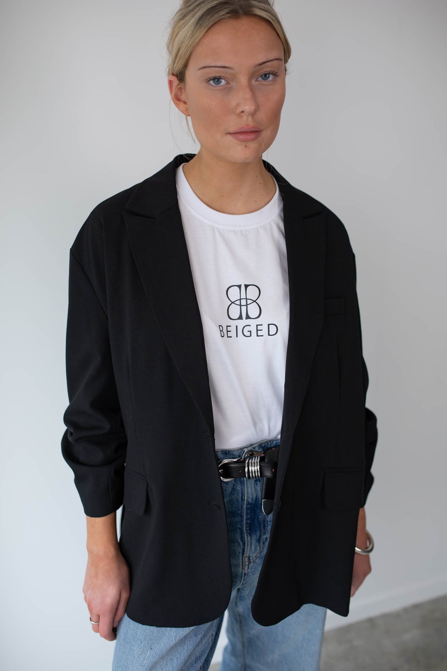 BEIGED // White Logo Tee