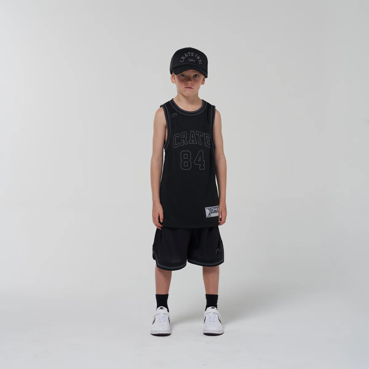 CRATE KIDS // 84 Team Singlet BLACK