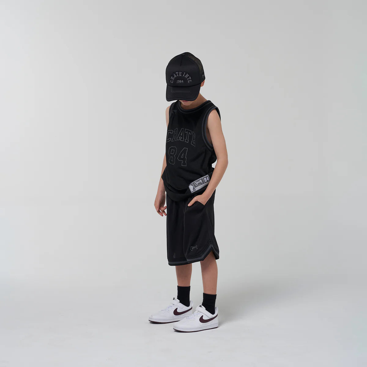 CRATE KIDS // 84 Team Singlet BLACK