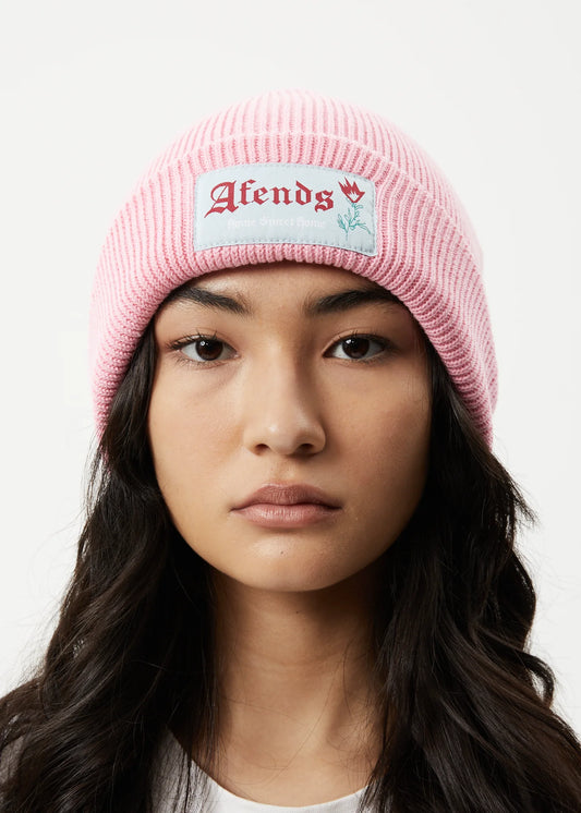 AFENDS // Homely Recycled Knit Beanie PINK
