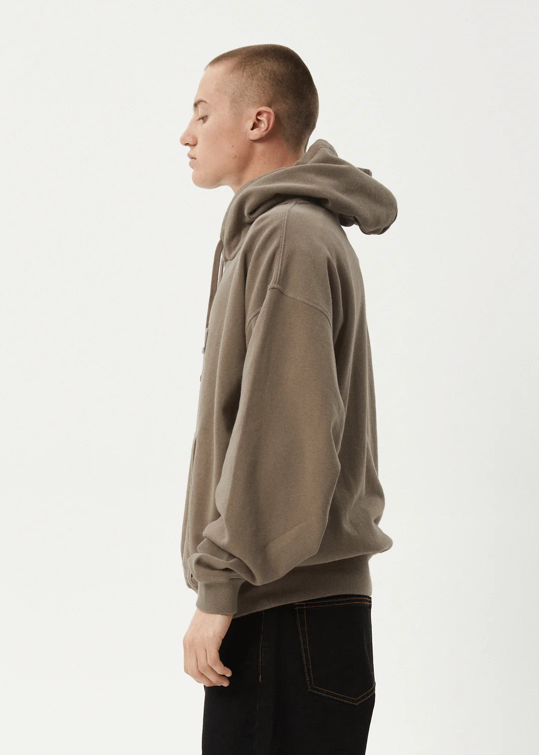 AFENDS // Antic Boxy Pull On Hood FOSSIL