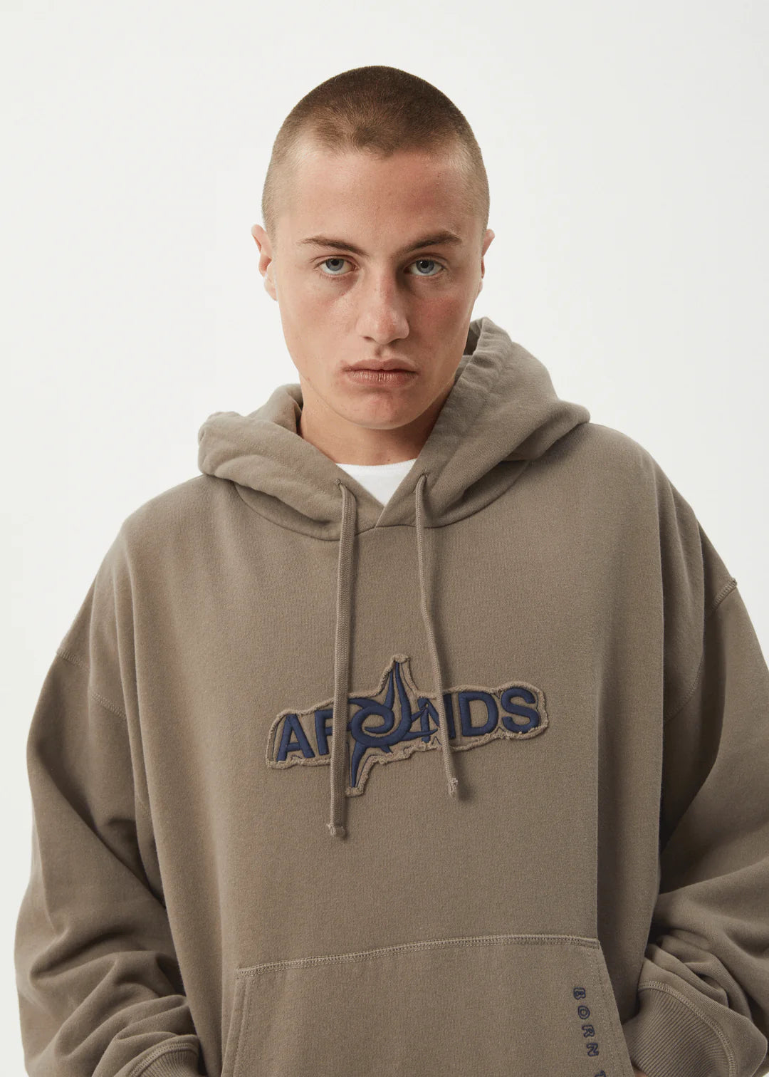 AFENDS // Antic Boxy Pull On Hood FOSSIL