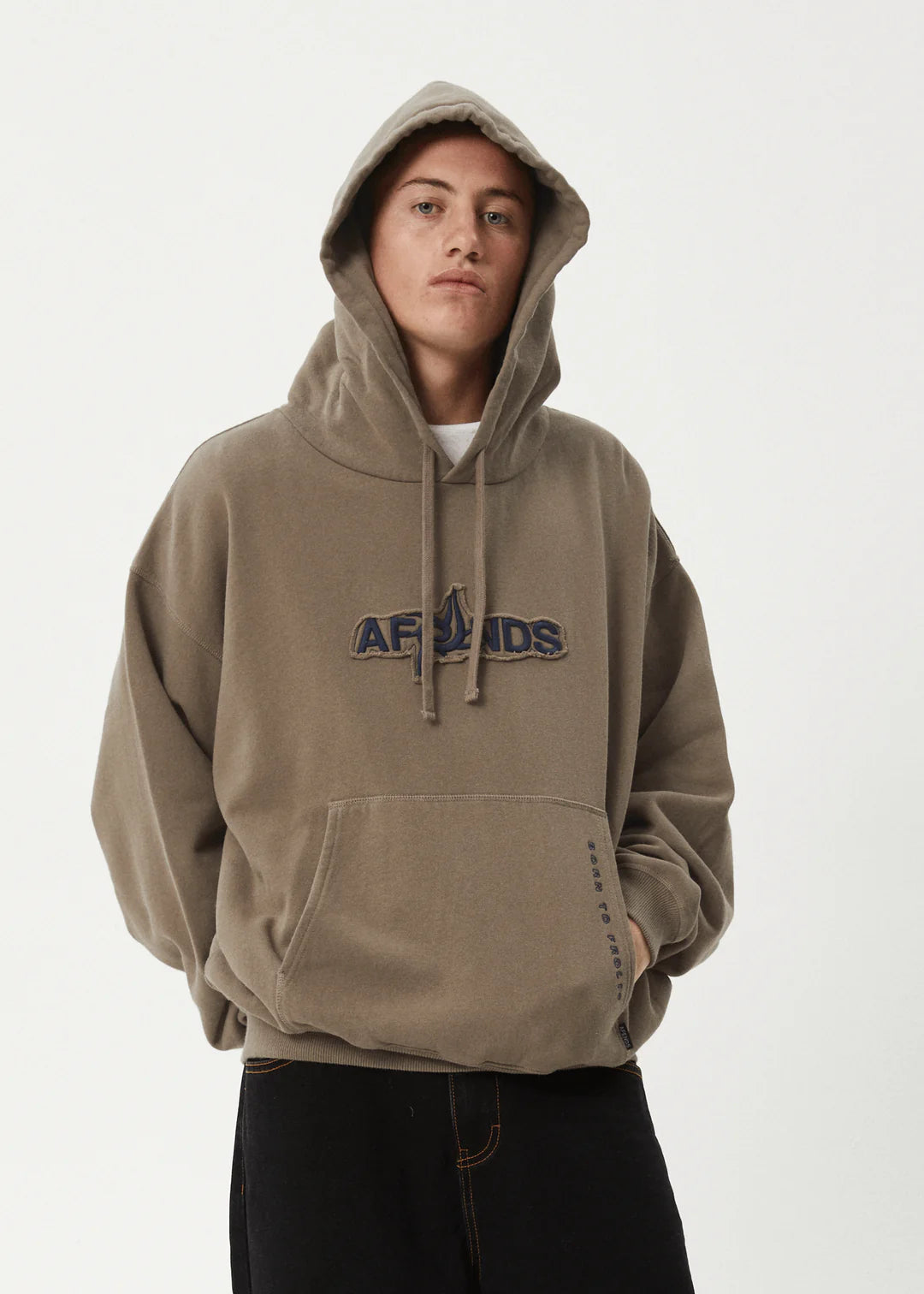 AFENDS // Antic Boxy Pull On Hood FOSSIL