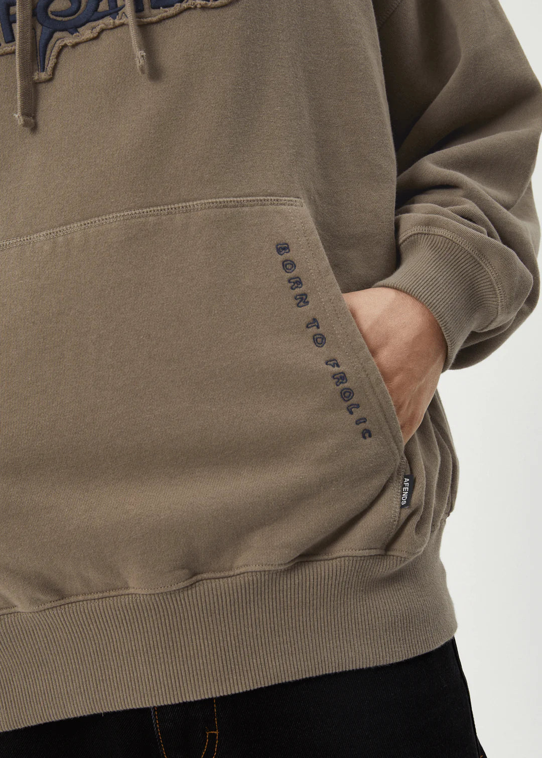 AFENDS // Antic Boxy Pull On Hood FOSSIL