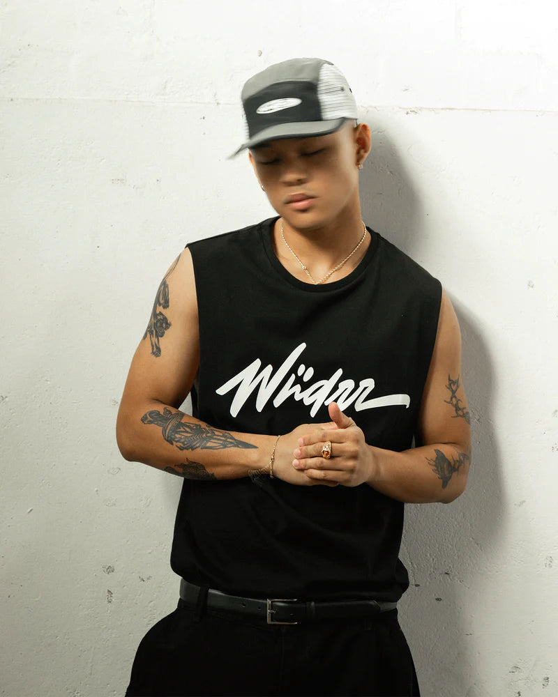 WNDRR // Apollo Muscle Top BLACK