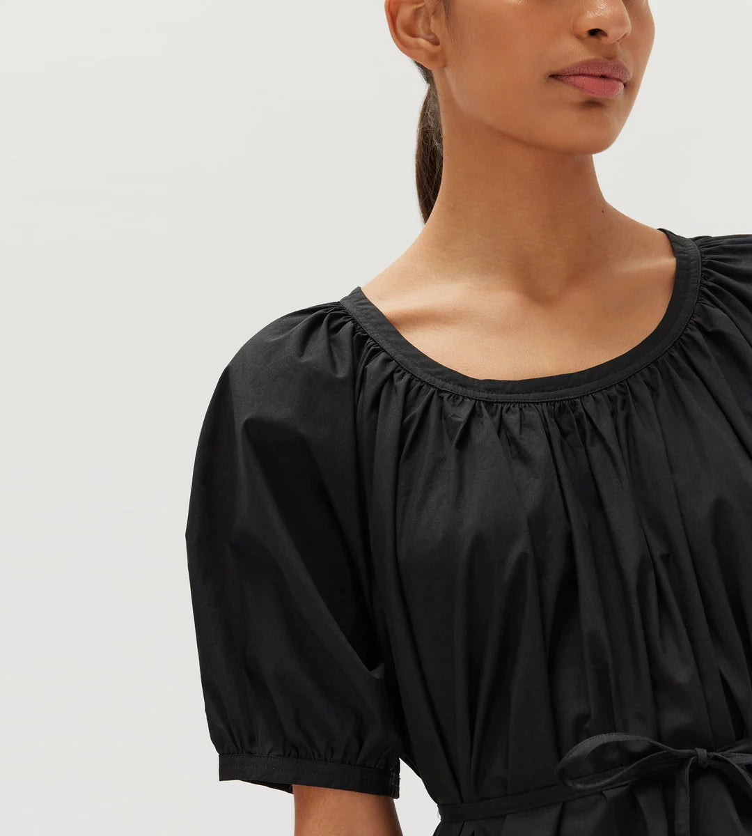 ASSEMBLY LABEL // Mathilde Poplin Dress BLACK – himdother.co.nz