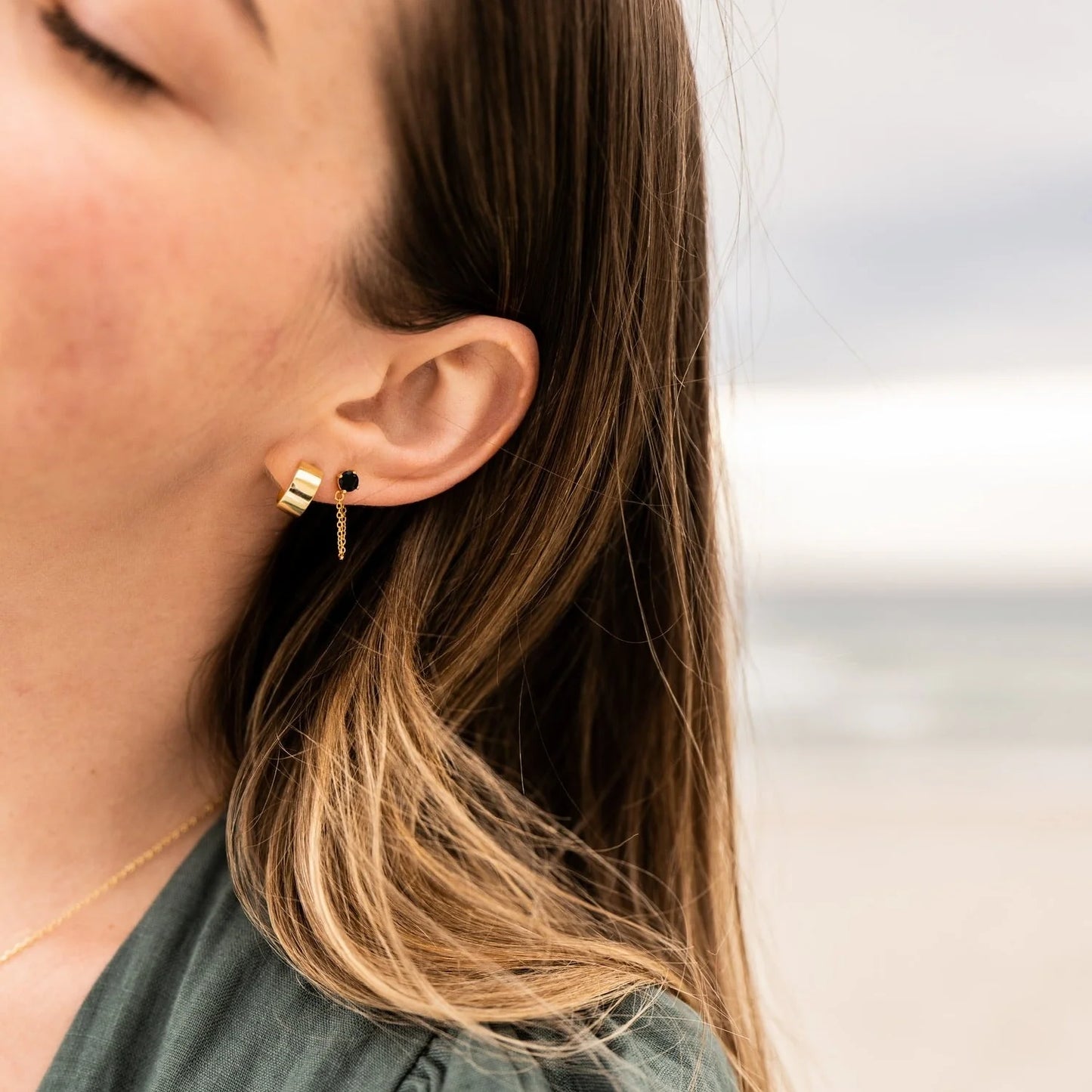 SILVER LININGS // Solid Cuff earrings GOLD