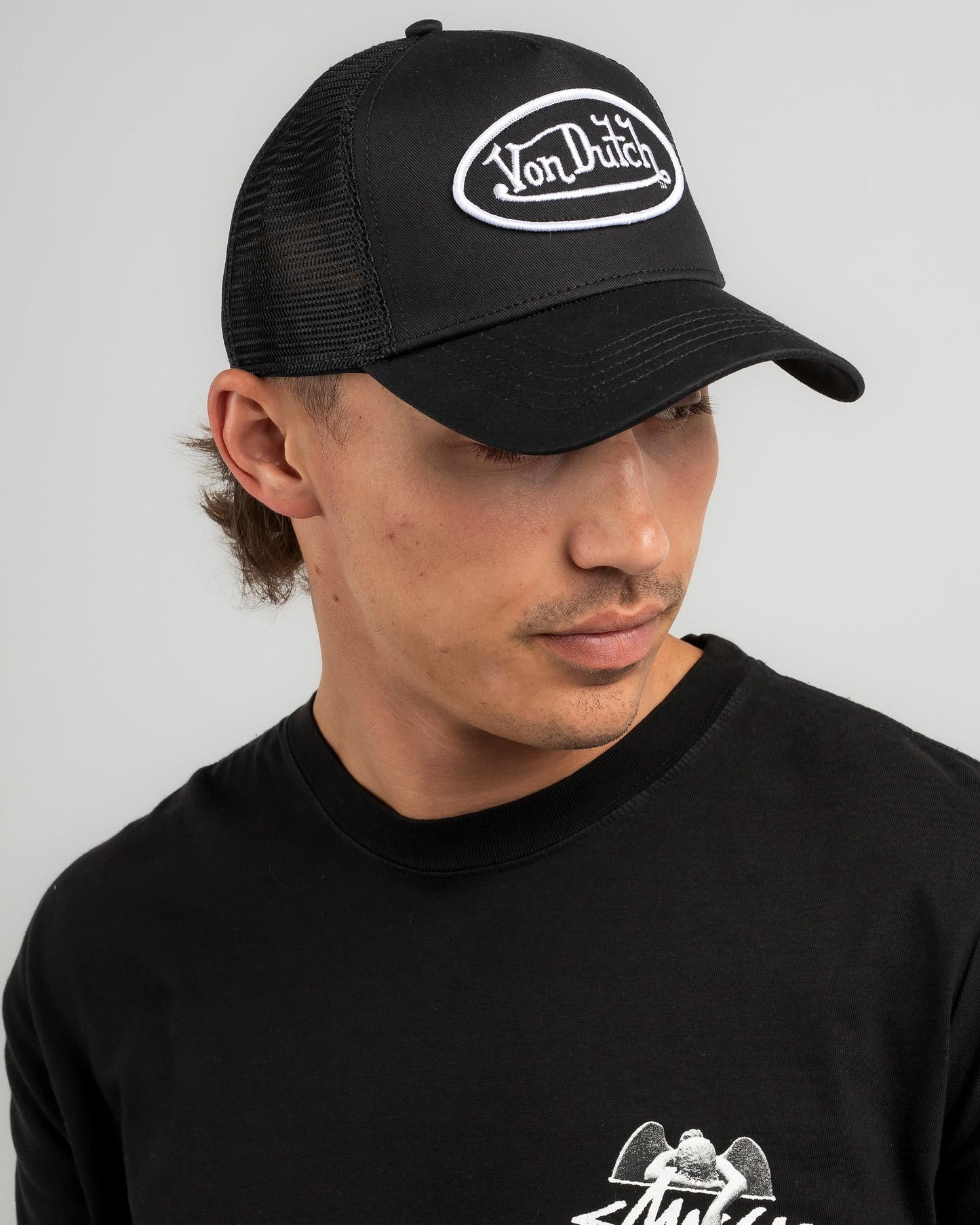 VON DUTCH // Classic Trucker 51 Hat BLACK WHITE