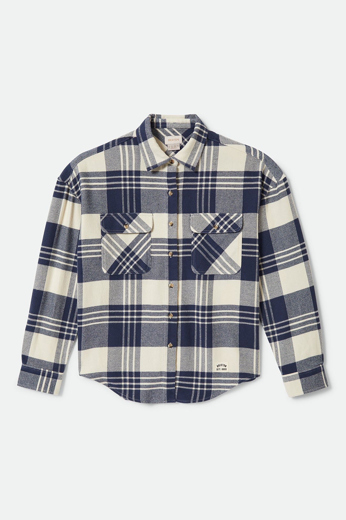 BRIXTON // Bowery Classic Flannel AZURE BLUE/WHITE