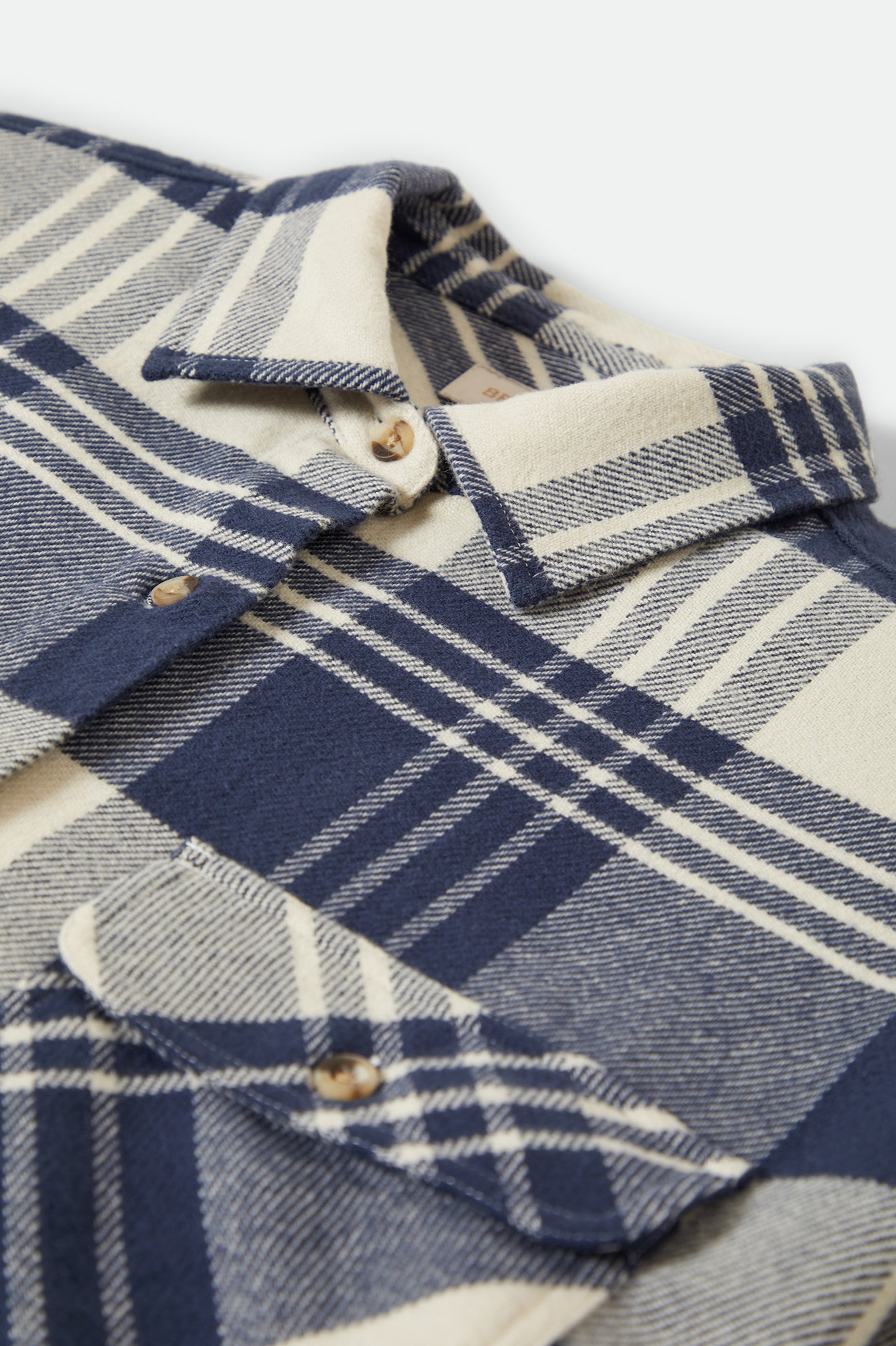 BRIXTON // Bowery Classic Flannel AZURE BLUE/WHITE