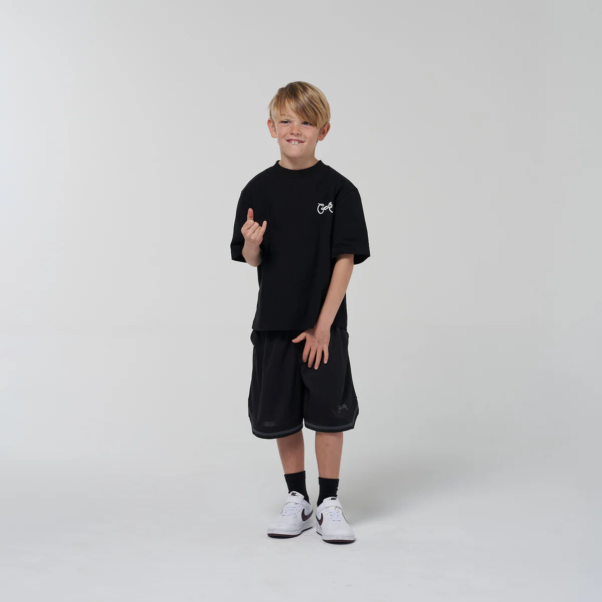 CRATE KIDS // Scripted Box Fit T-Shirt BLACK