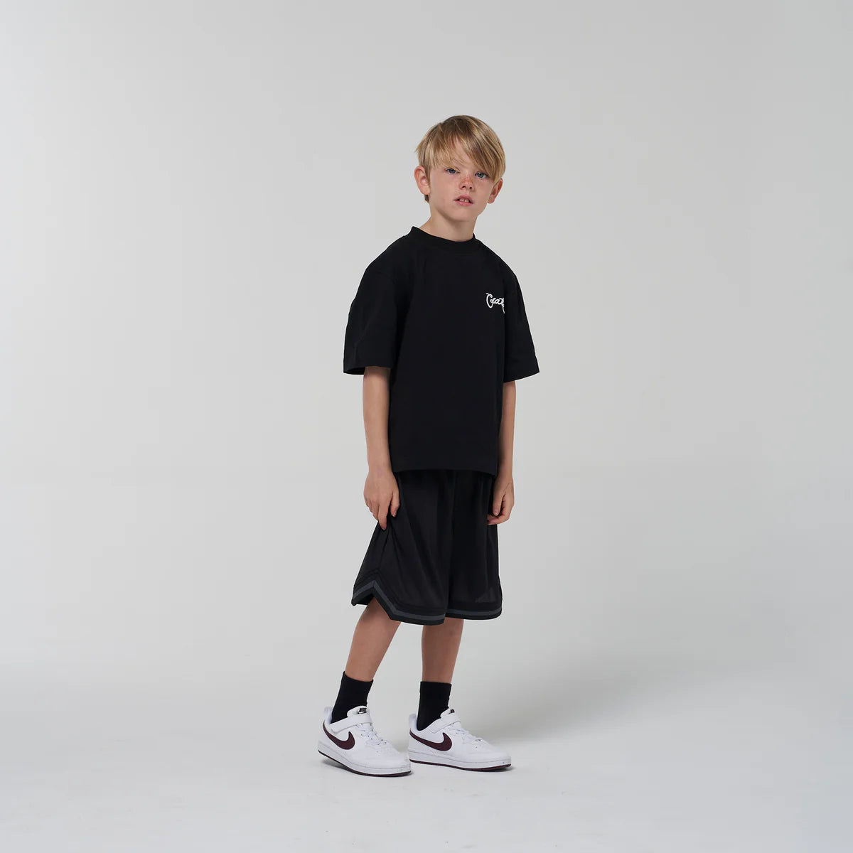 CRATE KIDS // Scripted Box Fit T-Shirt BLACK