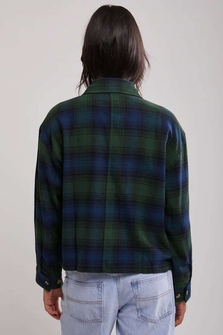 BRIXTON // Bowery LS Flannel PINE NEEDLE/DEEP SEA