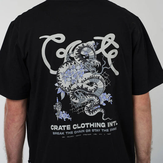 CRATE // Break The Chain Scripted Tee BLACK