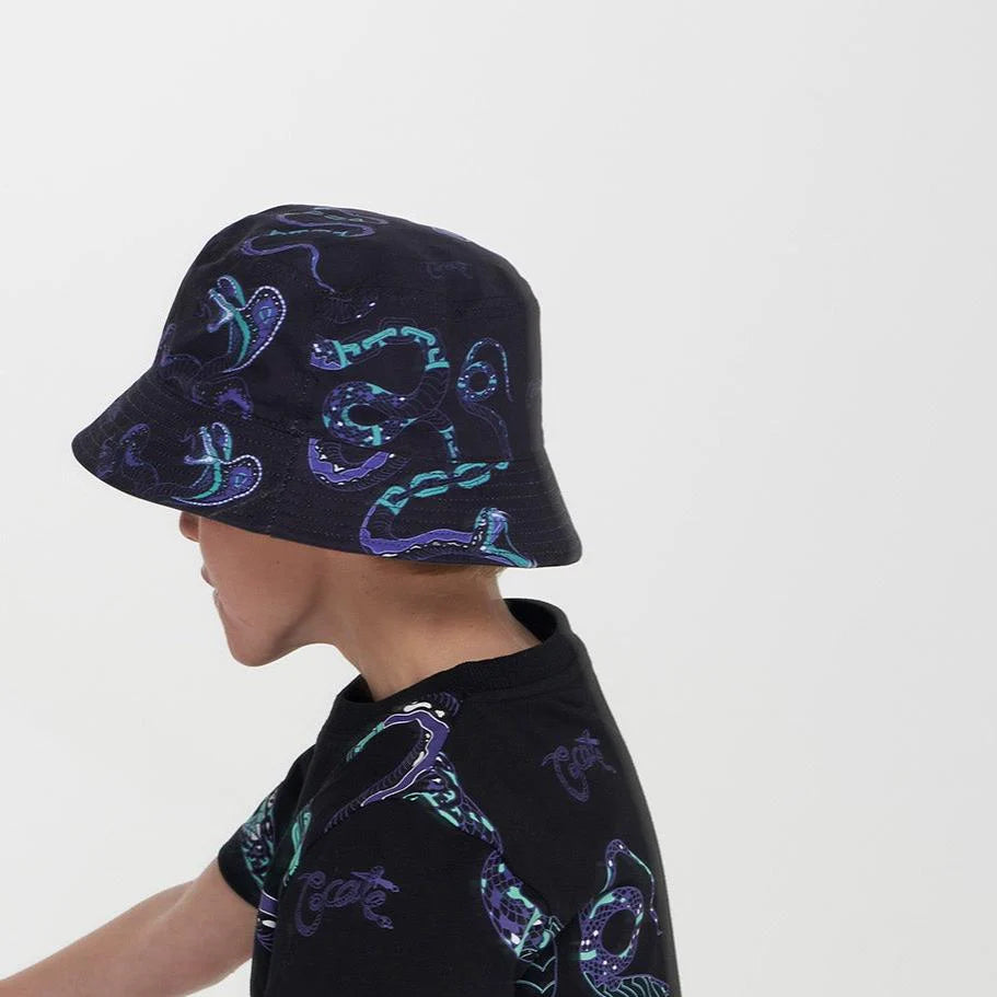 CRATE KIDS // Chained Snake Bucket Hat BLACK/CHIA