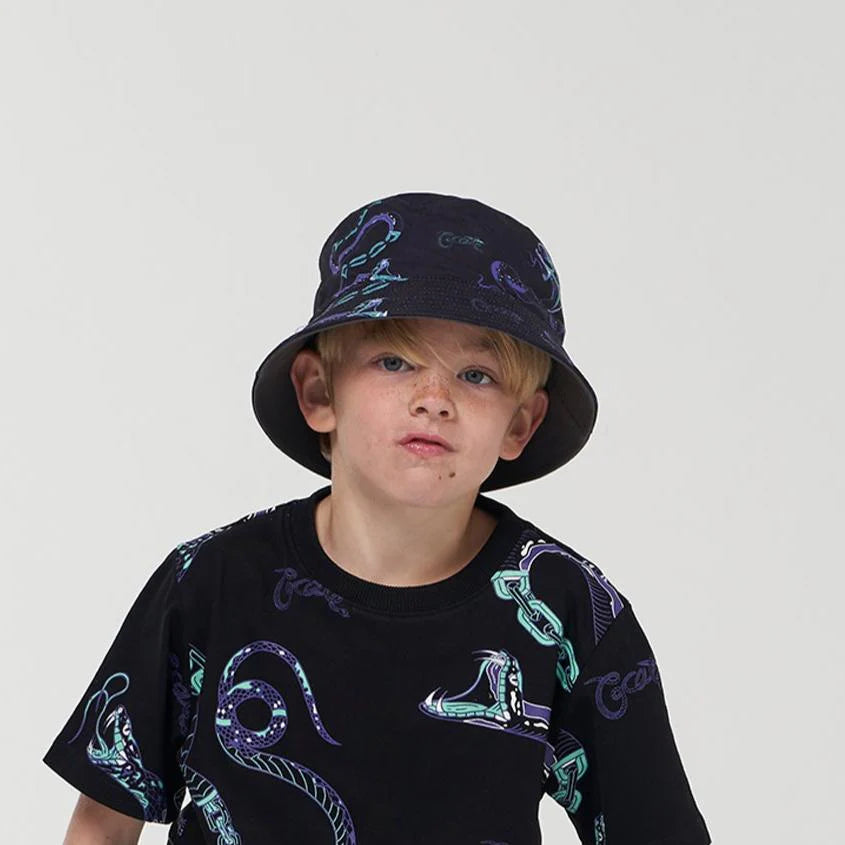 CRATE KIDS // Chained Snake Bucket Hat BLACK/CHIA