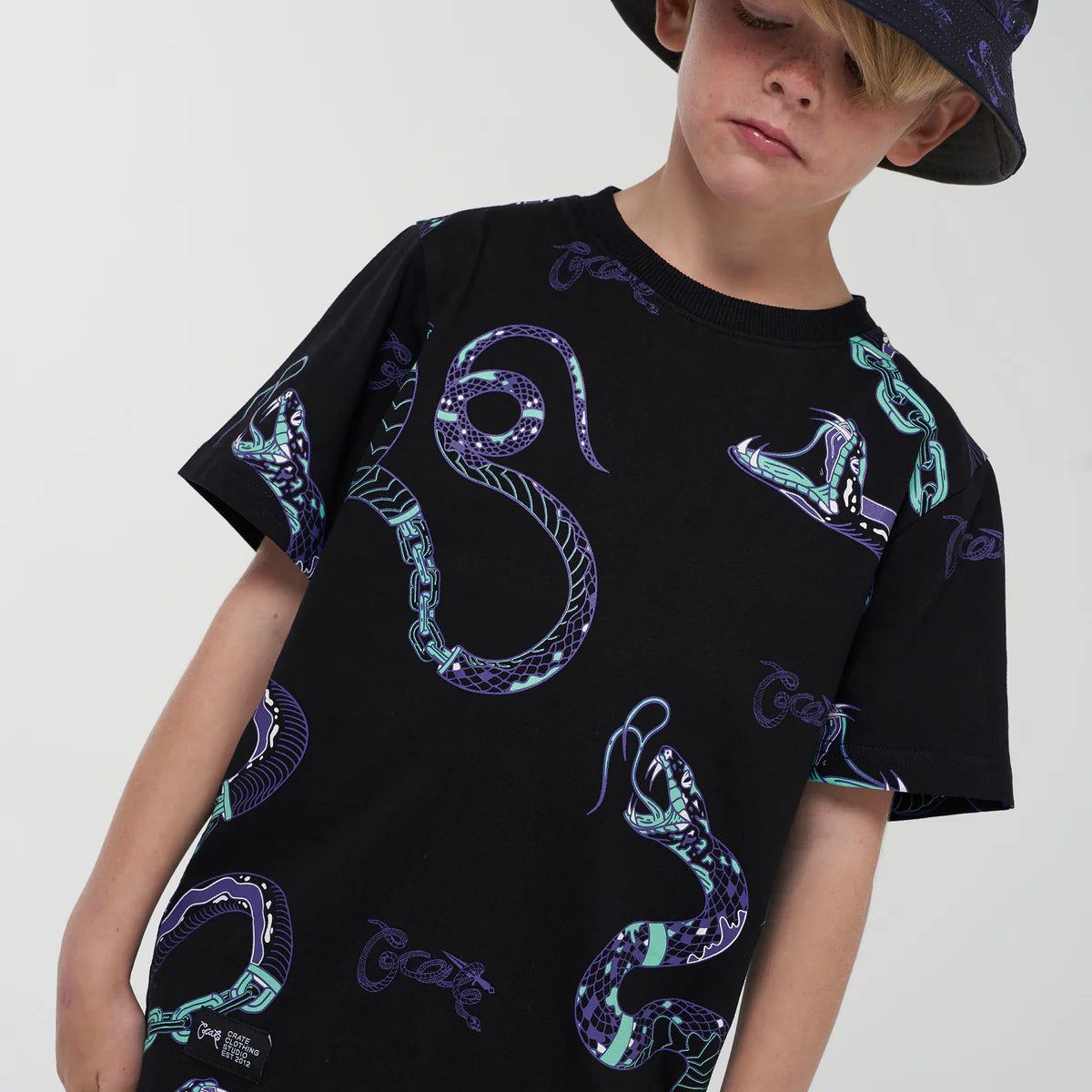 CRATE KIDS // Chained Snake T-Shirt BLACK