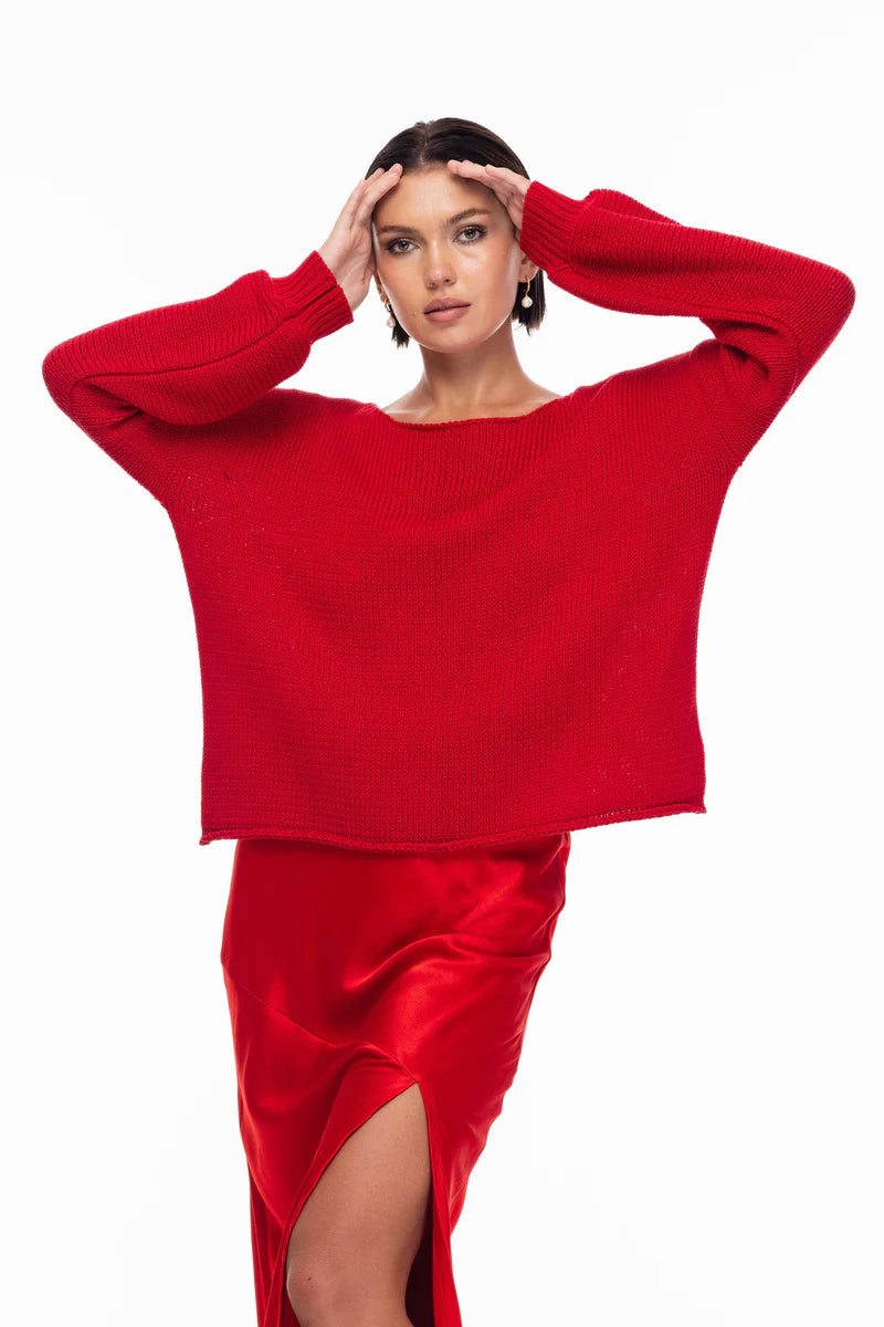 BLAK // Close Sweater RED