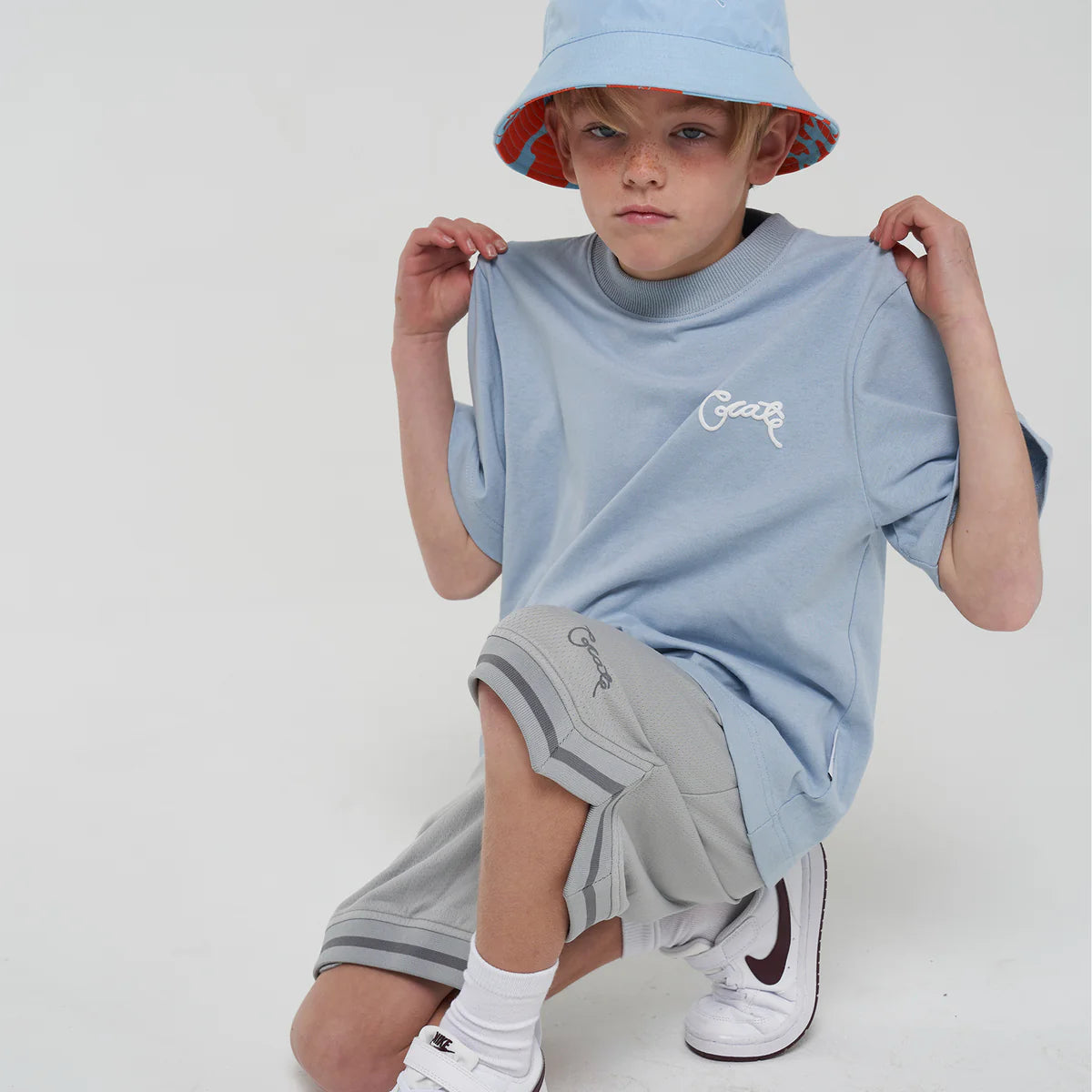 CRATE KIDS // Scripted Box Fit T-Shirt LIGHT BLUE