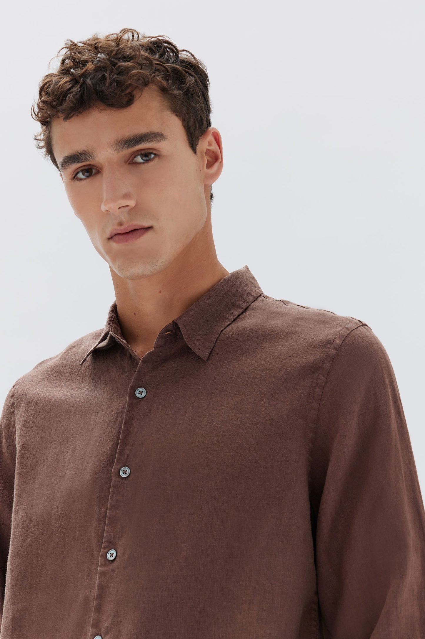 ASSEMBLY LABEL // Casual Long Sleeve Shirt CHESTNUT