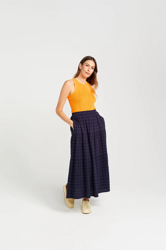 THING THING // Clara Skirt NAVY CHECK