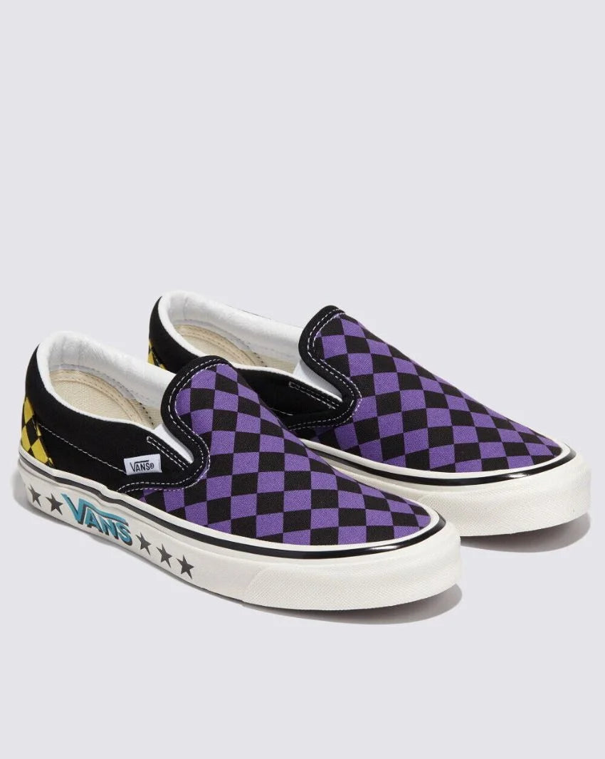 VANS Classic Slip On 98 DX Diamond Check PURPLE BLACK himdother .nz