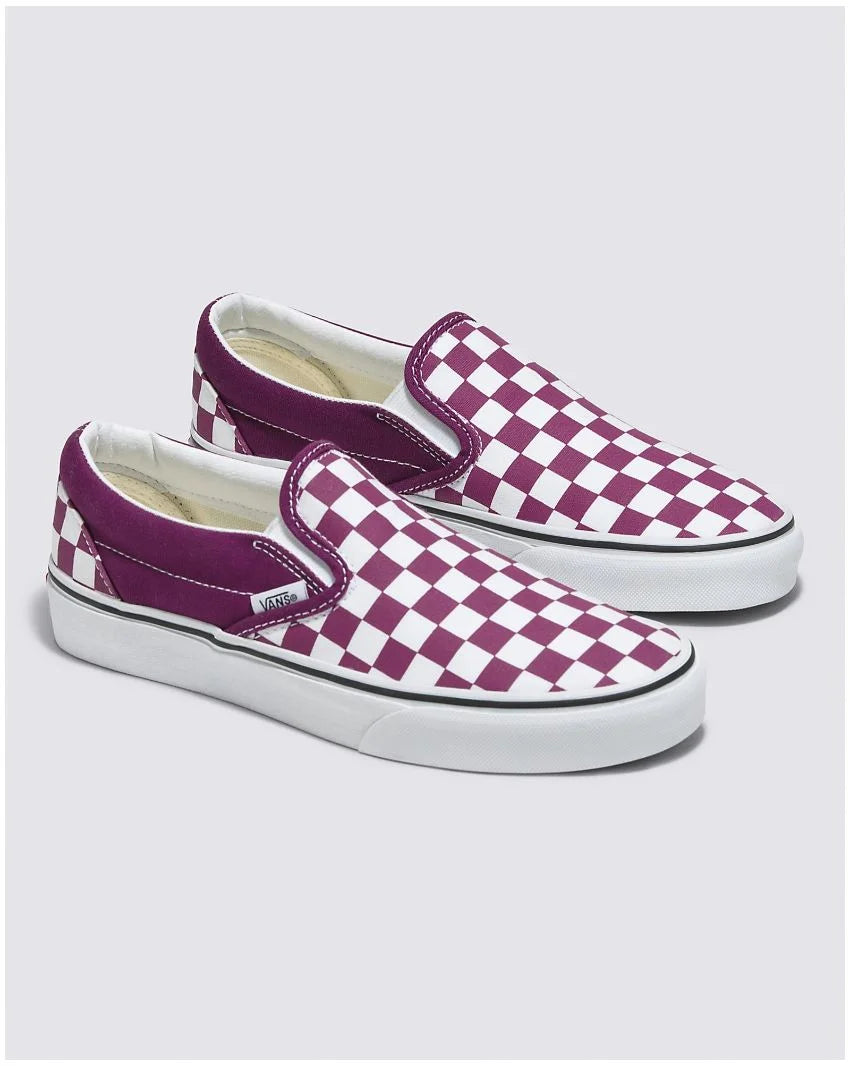 Dark purple store checkered vans