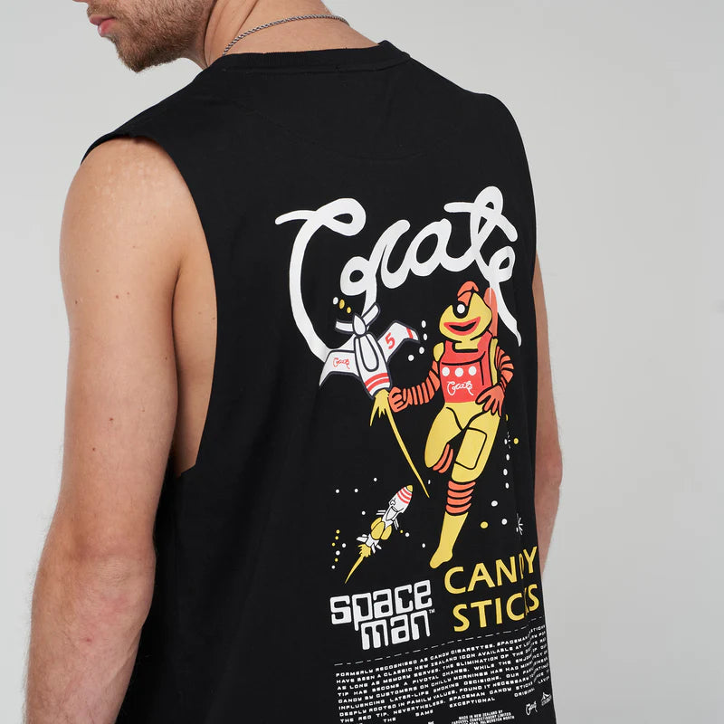 CRATE // X Spaceman Candy Muscle Singlet BLACK