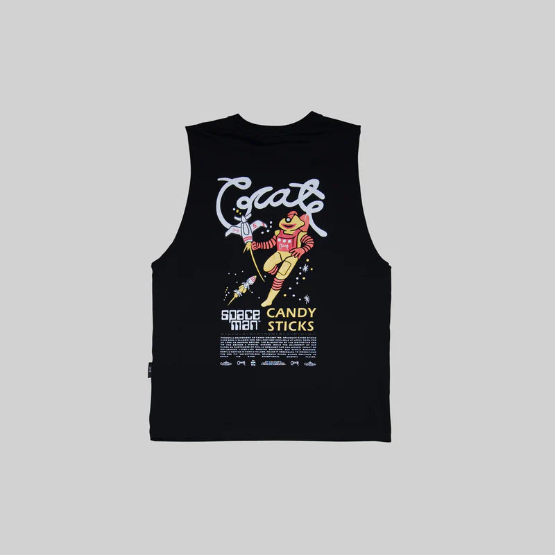 CRATE // X Spaceman Candy Muscle Singlet BLACK