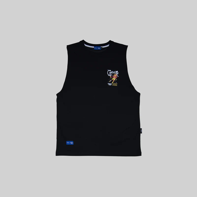 CRATE // X Spaceman Candy Muscle Singlet BLACK