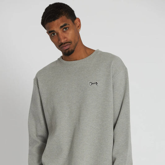 CRATE // Waffle Crew Knit GREY