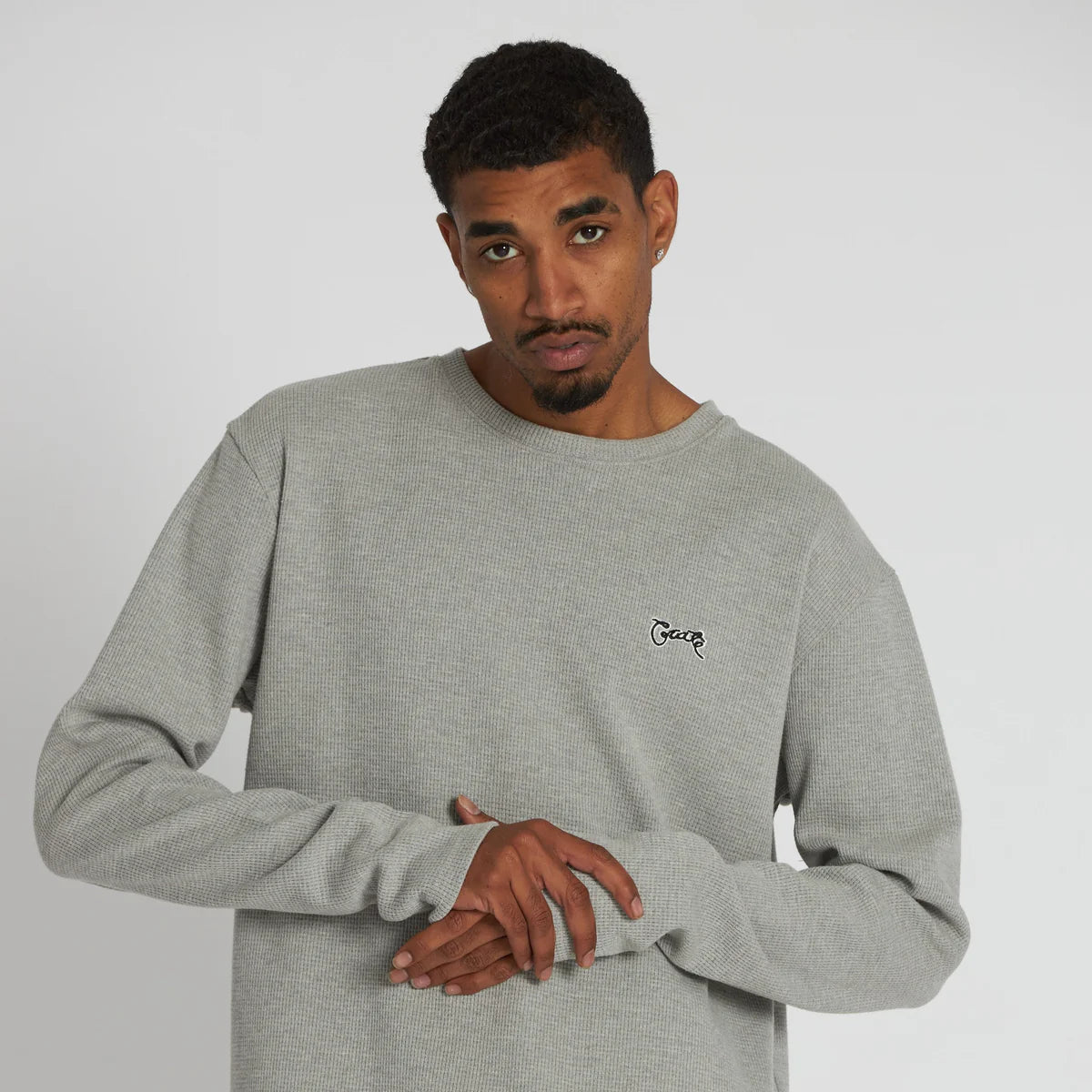 CRATE // Waffle Crew Knit GREY