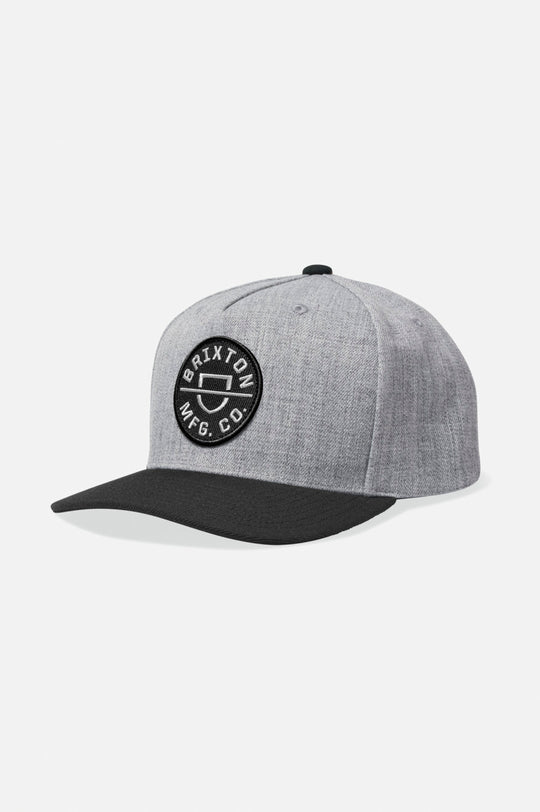 BRIXTON // Crest C MP Snapback HEATHER GREY/BLACK