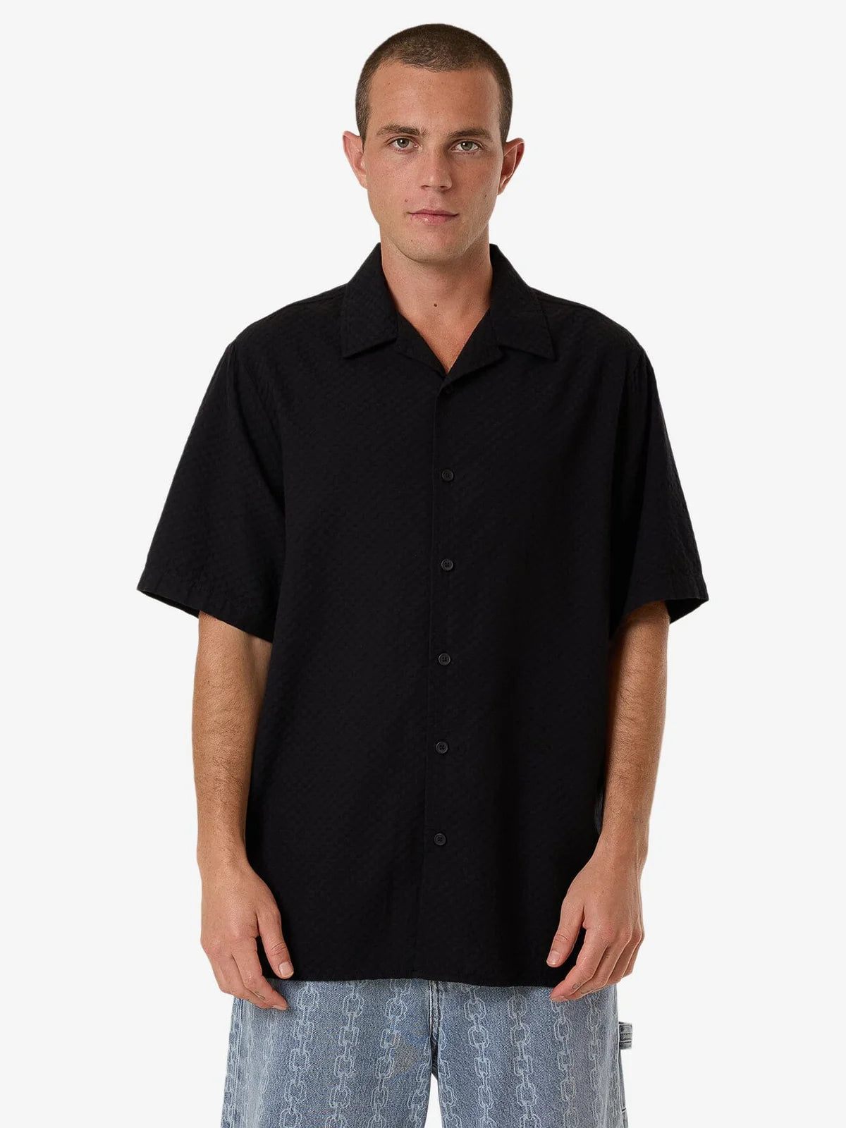 THRILLS // Distortion Bowling Shirt BLACK