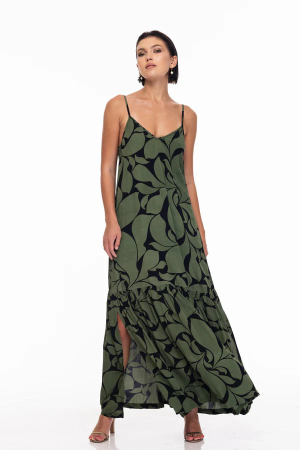 BLAK // Dallas Maxi Dress BLACK/GOLDEN FLORAL PRINT