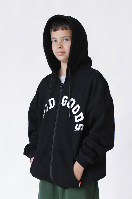 GOOD GOODS // Dillon Zip Hood VARSITY PRINT BLACK