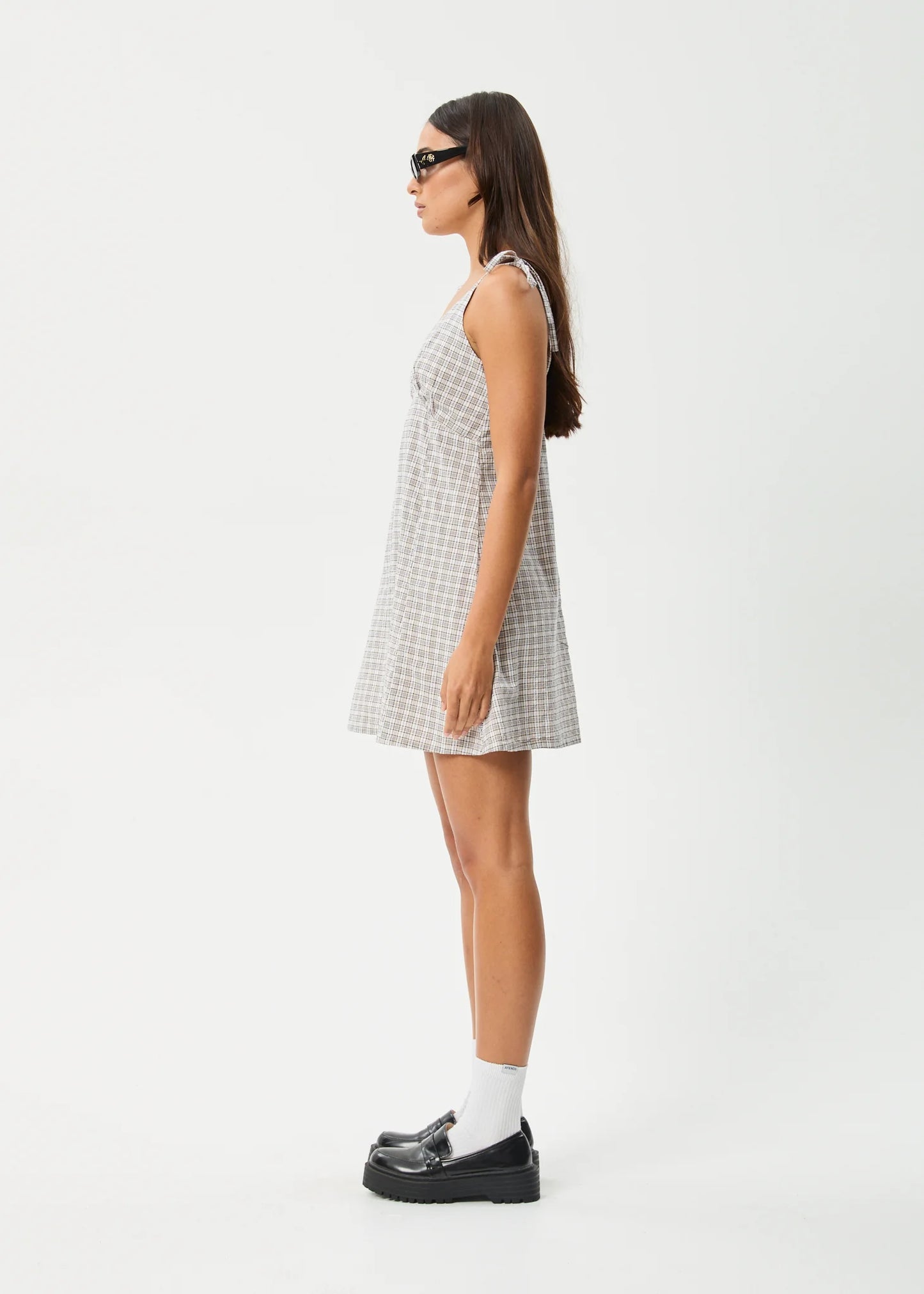 AFENDS // Drew Mini Dress TAUPE CHECK