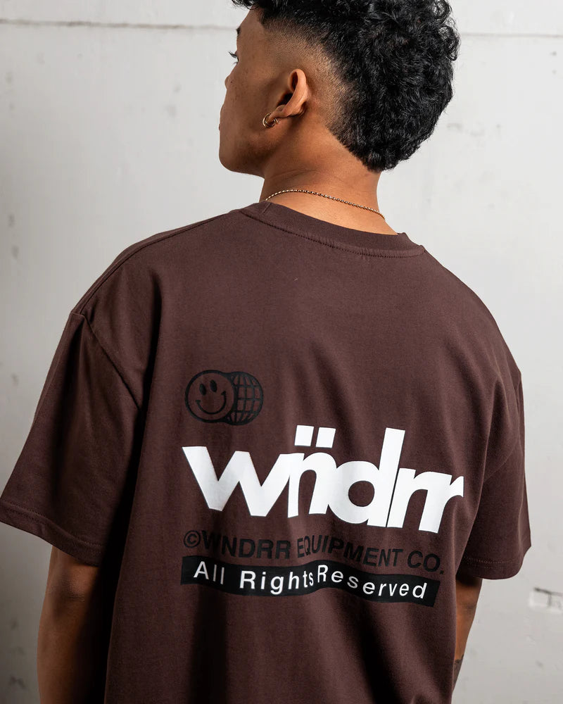 WNDRR // Frontline Box Fit Tee BROWN