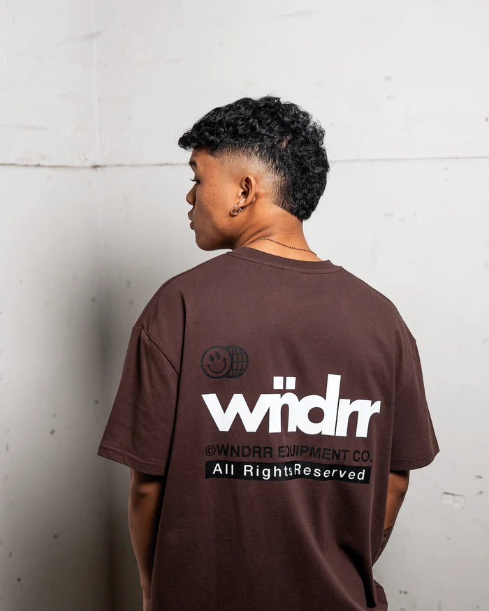 WNDRR // Frontline Box Fit Tee BROWN